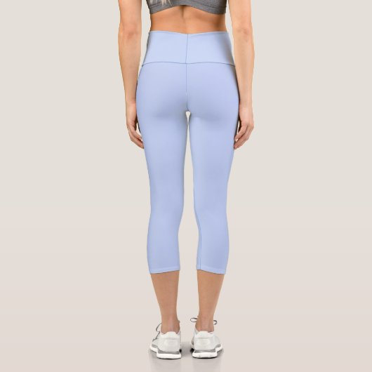 Schlichtes Perwinkelblau in fester Farbe Capri Leggings (Rückseite)