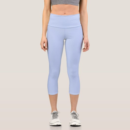 Schlichtes Perwinkelblau in fester Farbe Capri Leggings (Vorderseite)