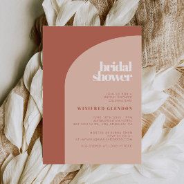 Schlichtes pfirsichfarbenes Brautparty Einladung