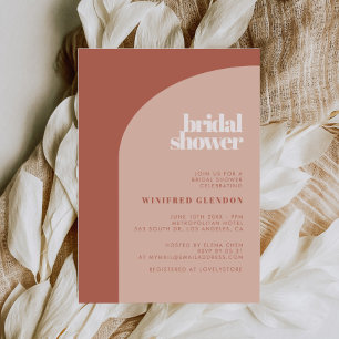 Schlichtes pfirsichfarbenes Brautparty Einladung