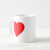 Schlichtes Rotes Herz Kaffeetasse (Vorderseite Links)
