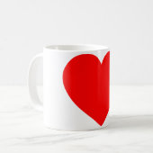 Schlichtes Rotes Herz Kaffeetasse (Vorderseite Links)