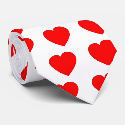 Schlichtes Rotes Herz Krawatte (Gerollt)