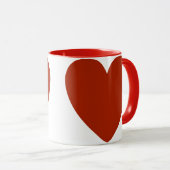 Schlichtes Rotes Herz Tasse (VorderseiteRechts)