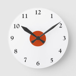 Schlichtes Rotes und Weiß > populäre Runde Wanduhr