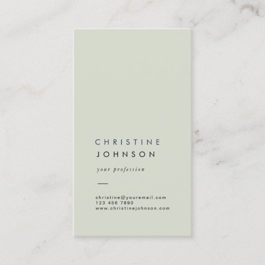 schlichtes Salbei Visitenkarte (Vorderseite)