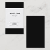 Schlichtes, schlichtes, elegantes Schwarz-weiße Visitenkarte (Vorne/Hinten)
