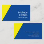 Schlichtes schlichtes Gelbblau Minimalistisch Visitenkarte (Vorne/Hinten)