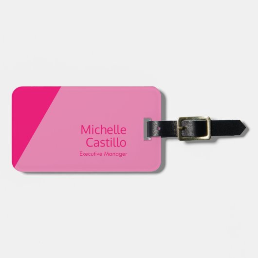 Schlichtes, schlichtes, Minimalistisches Rosa Gepäckanhänger (Vorderseite horizontal)
