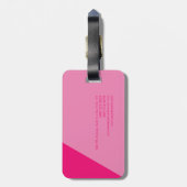 Schlichtes, schlichtes, Minimalistisches Rosa Gepäckanhänger (Rückseite vertikal)