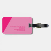 Schlichtes, schlichtes, Minimalistisches Rosa Gepäckanhänger (Rückseite horizontal)