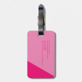 Schlichtes, schlichtes, Minimalistisches Rosa Gepäckanhänger (Rückseite vertikal)