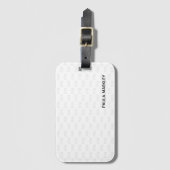 Schlichtes, schlichtes, weißgraues, modernes Monog Gepäckanhänger (Vorderseite Vertikal)