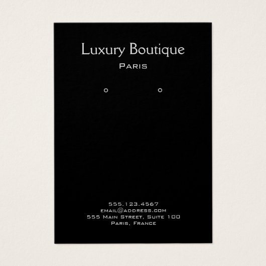 Schlichtes Schwarz-Schmuck-Ohrring-Display (Vorderseite)