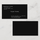 Schlichtes Schwarz Visitenkarte (Vorne/Hinten)
