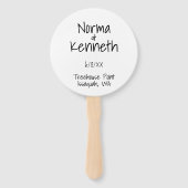 Schlichtes Schwarz-Weiß-Hochzeitsprogramm Fächer (Vorderseite)