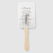 Schlichtes Schwarz-Weiß-Vellum-Foto-Hochzeitsprogr Fächer (Rückseite)