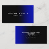 Schlichtes Schwarzes Blau Beruflich Minimalistisch Visitenkarte (Vorne/Hinten)