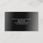 Schlichtes Schwarzes Grau Minimalistisch Visitenkarte (Rückseite)