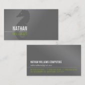 SCHLICHTES Seepferd, schlicht, modern, grau und li Visitenkarte (Vorne/Hinten)