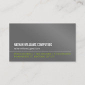 SCHLICHTES Seepferd, schlicht, modern, grau und li Visitenkarte (Rückseite)