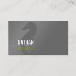 SCHLICHTES Seepferd, schlicht, modern, grau und li Visitenkarte