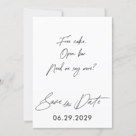 Schlichtes Skript Funny Save the Date Cards White
