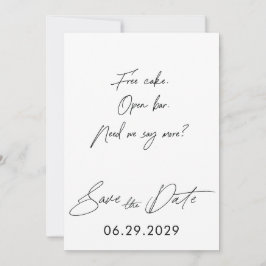 Schlichtes Skript Funny Save the Date Cards White