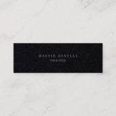 Schlichtes Slim Beruflich Premium Black Mini Visitenkarte (Vorderseite)