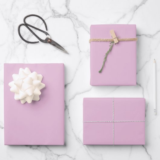 Schlichtes Süßrosa in fester Farbe Geschenkpapier Set (Vorderseite)