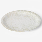 Schlichtes Textil-Muster Sage Green Golden Yellow Pappteller (Schrägansicht)