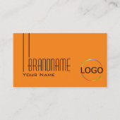 Schlichtes Tiger Orange mit Logos und Foto Berufli Visitenkarte (Vorderseite)