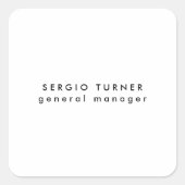 Schlichtes trendy Minimalistisches Berufliches Pro Quadratischer Aufkleber (Vorderseite)