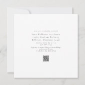 Schlichtes und einfaches modernes B/W Square Braut Einladung (Rückseite)