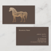 Schlichtes Vintages Goldpferdedunkle Visitenkarte (Vorne/Hinten)
