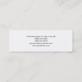 Schlichtes Weiß Beruflich Elegante Moderne Mini Visitenkarte (Rückseite)
