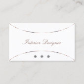 Schlichtes Weiß mit Rose-Gold-Dekor und Schmuck Visitenkarte (Vorderseite)