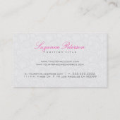 Schlichtes Weiß und Schwarz, Vintage Blütenpalette Visitenkarte (Rückseite)