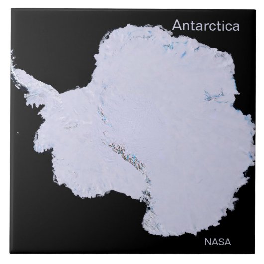 Schlichtes weißes Antarktis-Foto der NASA Fliese (Vorderseite)