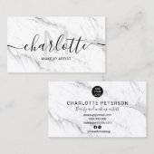 Schlichtes, weißes Marmorlogo Visitenkarte (Vorne/Hinten)