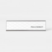 Schlichtes weißgraues, einfaches, modernes Monogra Schreibtischnamensplakette (Vorderseite )