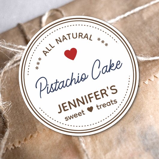 Schlichtes White Brown Jar Labels Handgeschriebene Runder Aufkleber