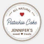 Schlichtes White Brown Jar Labels Handgeschriebene Runder Aufkleber (Vorderseite)