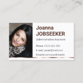 Schlichtes White Classic Jobsucher Minimal Elegant Visitenkarte (Vorderseite)