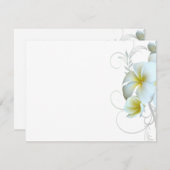 Schlichtes Whitepaper über Plumeria Blüht Einladun Einladung (Vorne/Hinten)