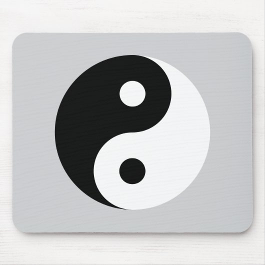 Schlichtes Yin Yang Symbol auf hellgrauem Mousepad (Vorne)