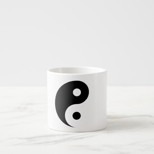 Schlichtes Yin Yang-Symbol auf Light Gray Espressotasse (Vorderseite)