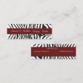 Schlichtes Zebra Mini Visitenkarte (Vorne/Hinten)