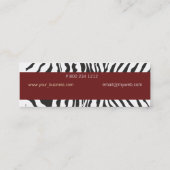 Schlichtes Zebra Mini Visitenkarte (Rückseite)