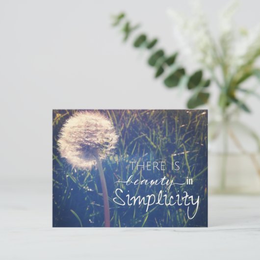 Schlichtheit ist schön postkarte (Stehend Vorderseite)